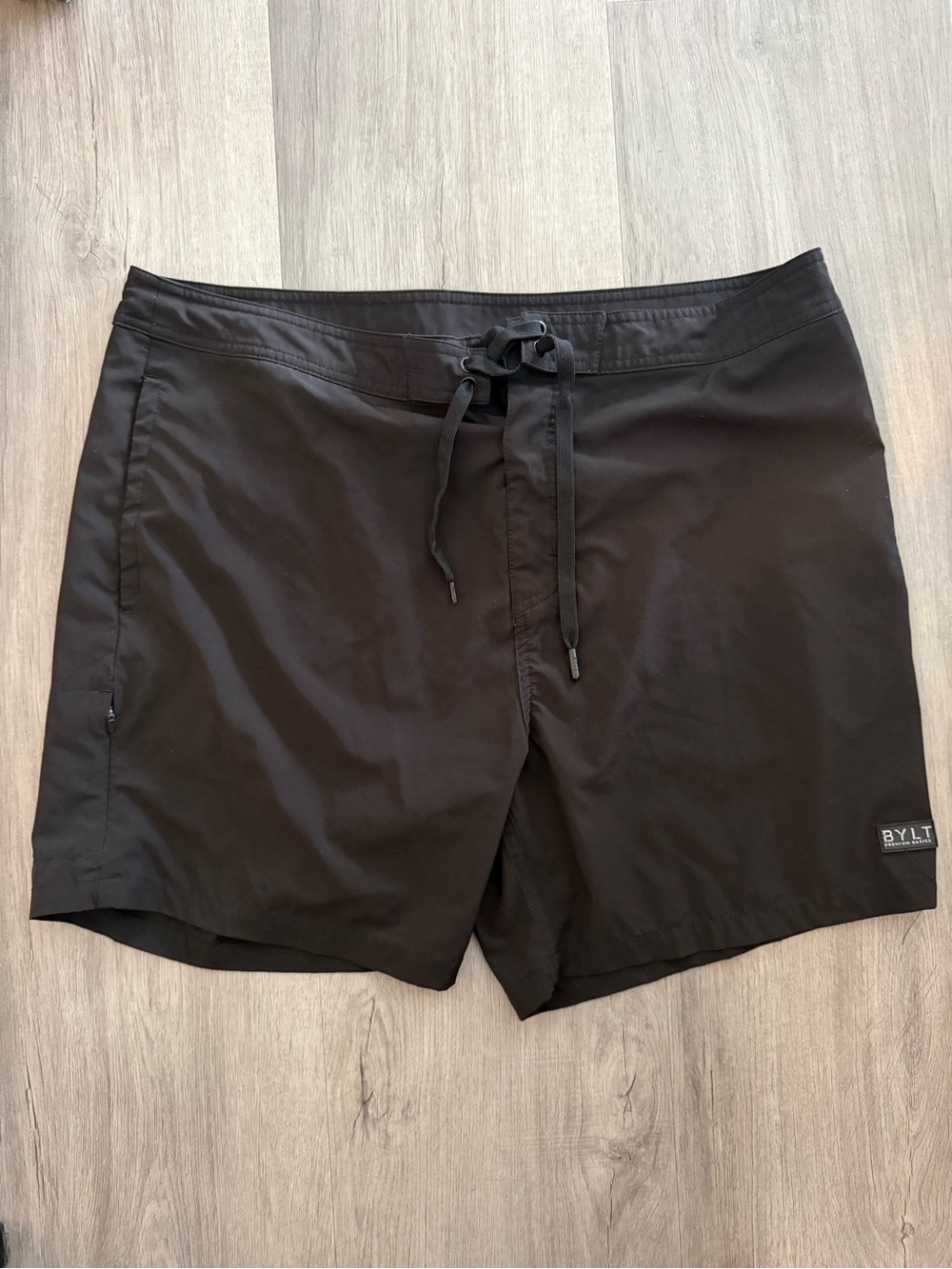 ⭐️ Bylt Basics Black Swim Board Shorts with Adjustable Drawstring